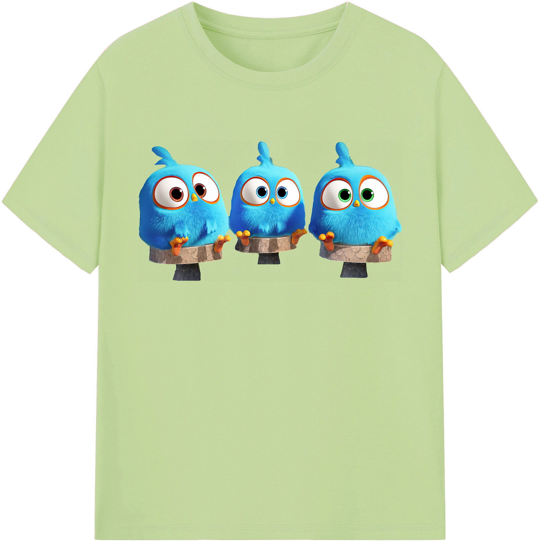 （画像用） Angry Birds アングリーバード 綿100％半袖Tシャツ（フロントプリント）
